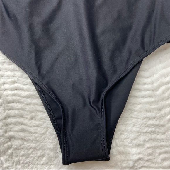 NEW Black White Mesh One Piece Swimsuit Small - Picture 7 of 12